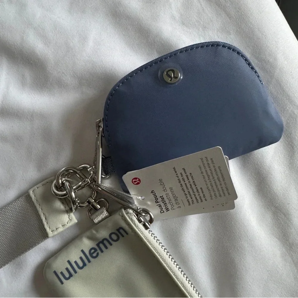 40🆕💙 LAST ONE Lululemon Dual Pouch Wristlet Oasis Blue Vapor
